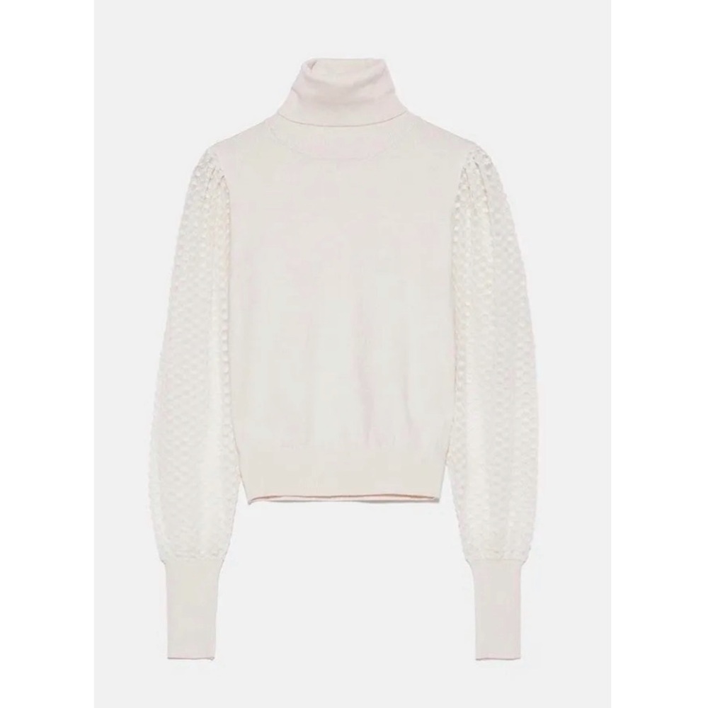 NWT Zara Sheer Sleeved Turtleneck